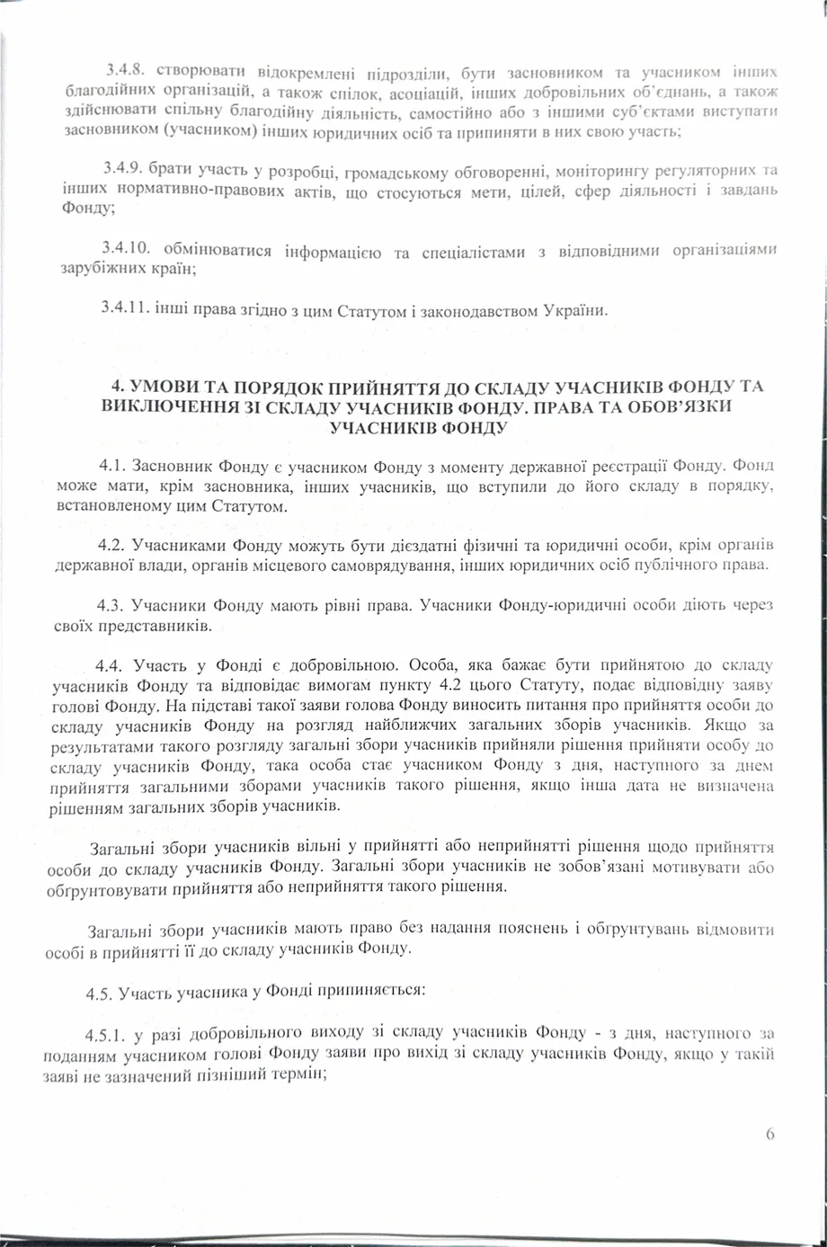 Статут організації — сторінка 6